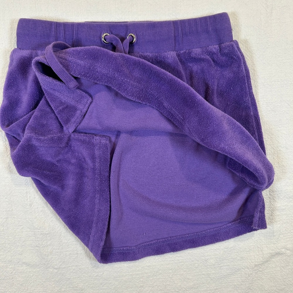I.AM.GIA Purple Velour Mini Skirt XXS Drawstring Logo Terry Y2K Streetwear - Picture 4 of 8